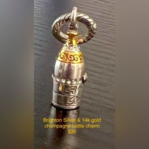Authentic Brighton 14k Gold and Silver Champagne Charm.